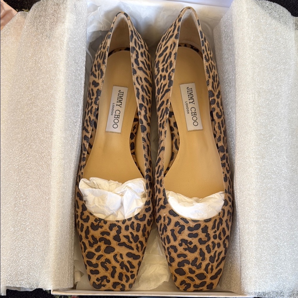 Jimmy Choo Brown Heels with Leopard Print